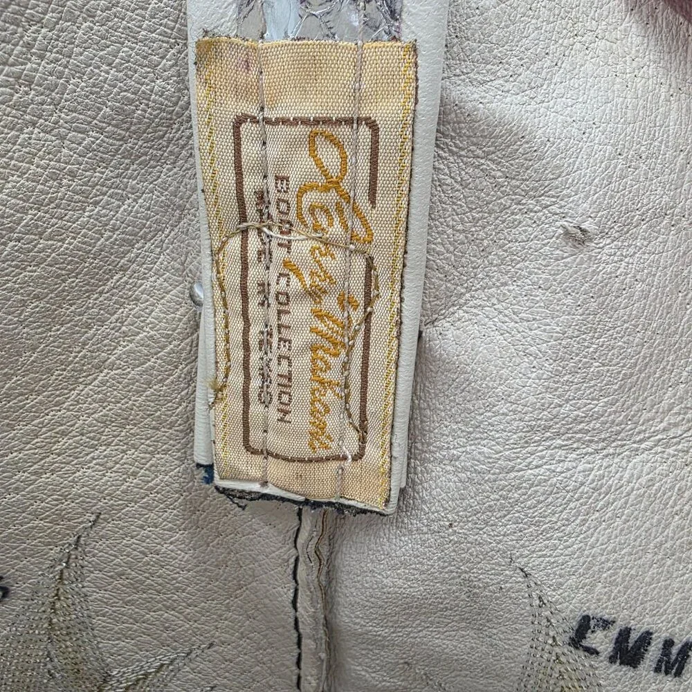 Vintage 1970s Mens 11D Larry Mahan Silver Metallic Snakeskin Cowboy Boots Rare - Picture 6 of 16